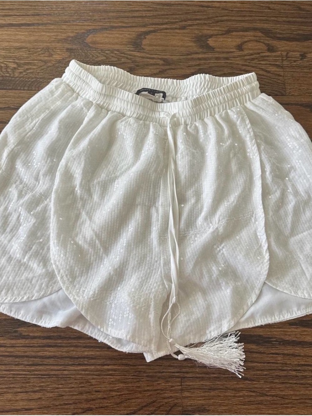 & Other Stories White Sequin Bermuda Shorts